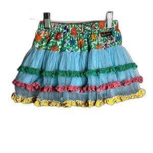 Matilda Jane Skirt Brilliant Daydream Field of Flowers Skirt Tiered Size 4